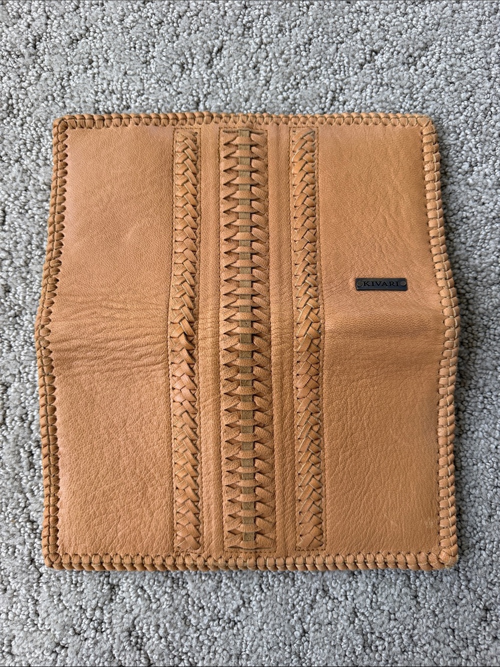 Kivari Desert Dream Leather Clutch Wallet in Tan Artisanal Bohemian Western Bag - Picture 14 of 15